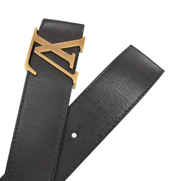 LOUIS VUITTON LV Logo Ceinture LV Initial Belt 80/32 Leather Brown M6902 86EF054 - Picture 1 of 13